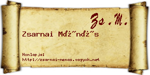 Zsarnai Ménás névjegykártya
